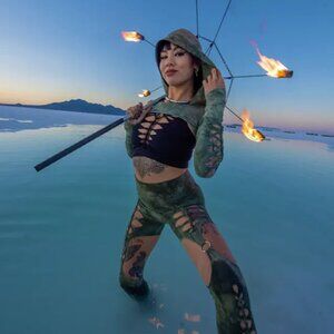 Ahzalhea slit weave garter leggings + hooded shrug